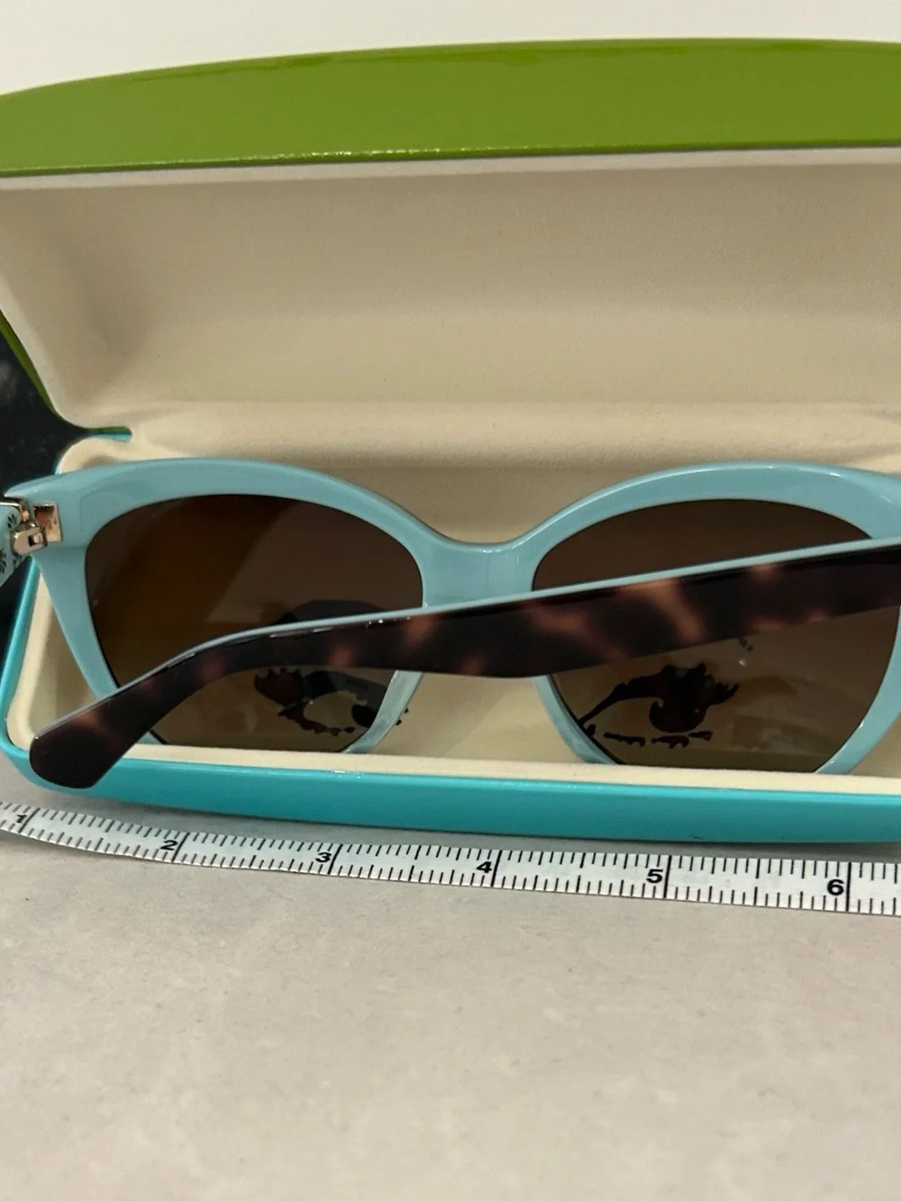 kate spade tortoiseshell and Blue round sunglasses with dark lenses